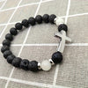 Bracelet Kralen Lumineuse dans le Noir avec Croix - Pour un Style Unique