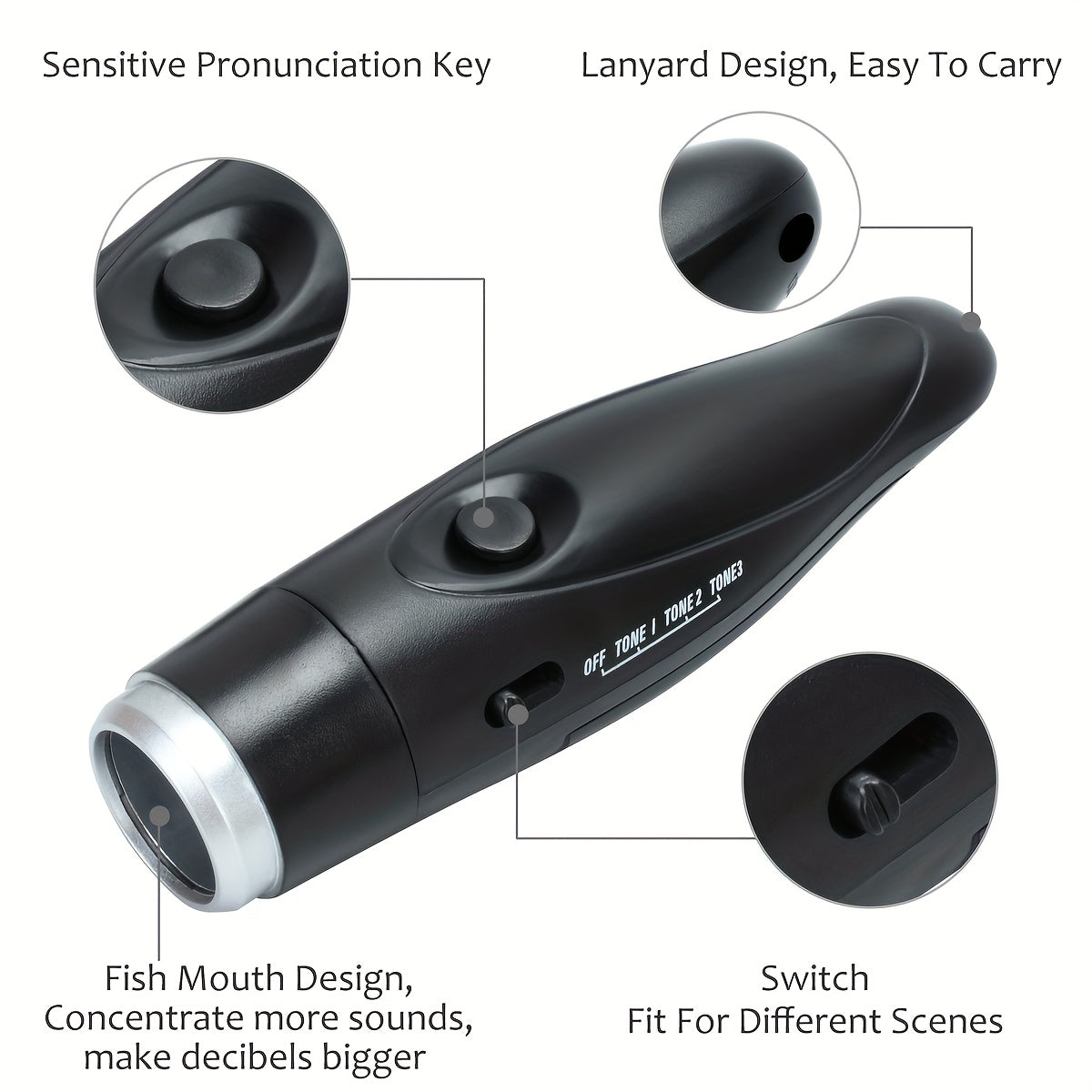 Sifflet Électronique pour Entraîneurs et Arbitres – Sifflet Portable avec 3 Options de Tonalité et Corde