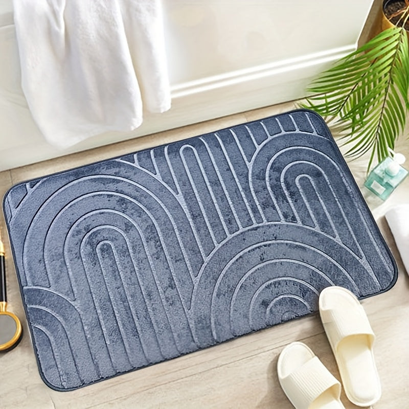 Tapis de bain antidérapant géométrique – Confortable et élégant pour votre salle de bain