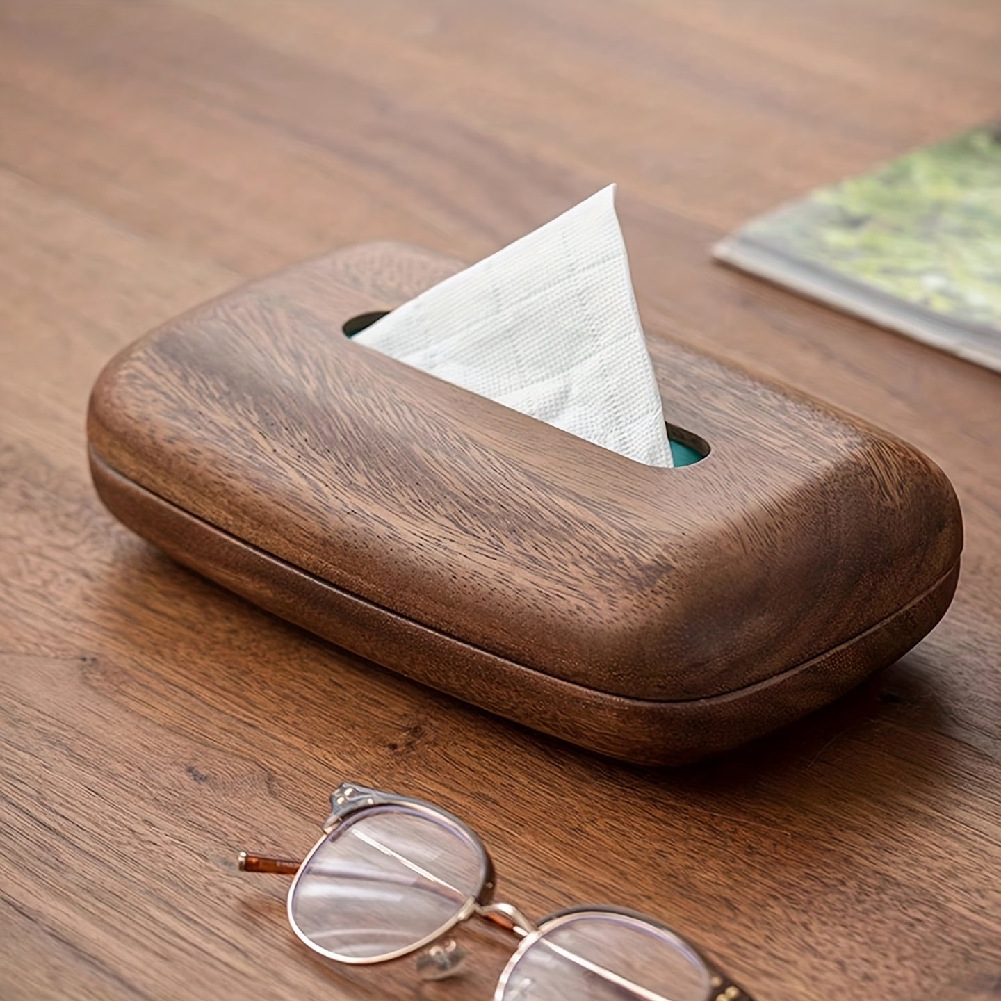 Boîte à tissues en noyer – Design élégant et fonctionnel