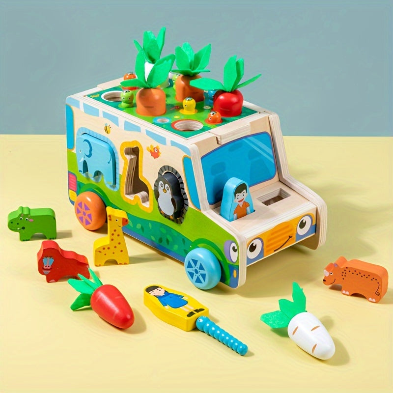 Véhicule de Jeu Éducatif de Ferme - Animaux et Légumes en Action
