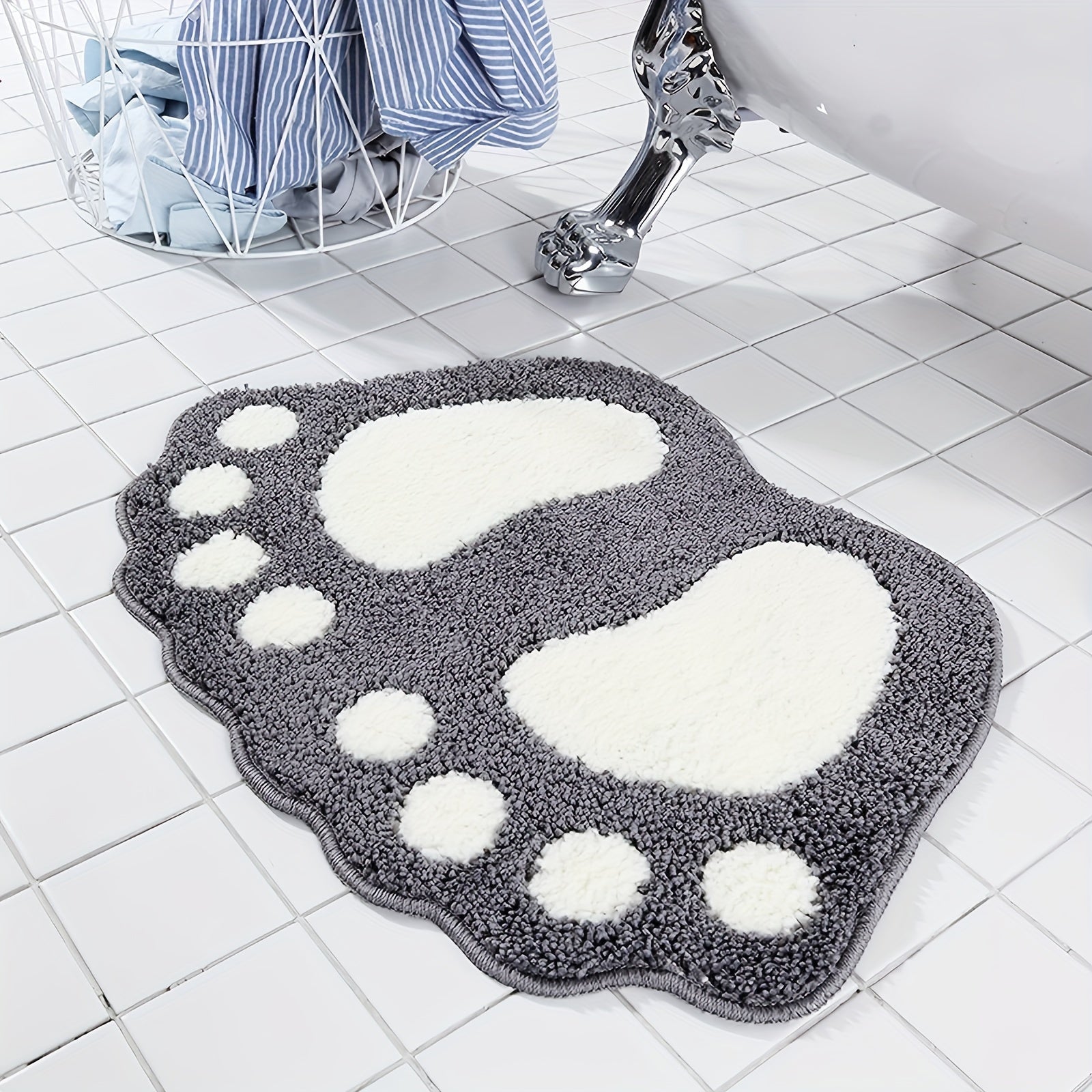 Tapis de Bain en Forme de Pied - Confortable et Sûr pour votre Salle de Bain