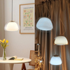 Lustre en Gelée Moderne – Abat-jour en Verre Blanc Élégant avec Longueur Suspendue Ajustable
