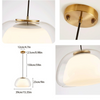 Lustre en Gelée Moderne – Abat-jour en Verre Blanc Élégant avec Longueur Suspendue Ajustable