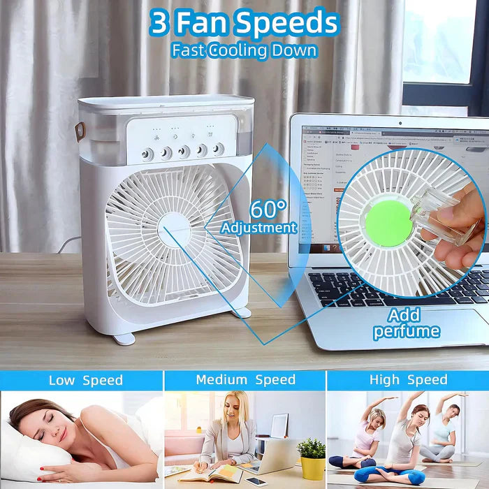Ventilateur 3-en-1 avec lumière LED 7 couleurs - BreezeMaster Pro
