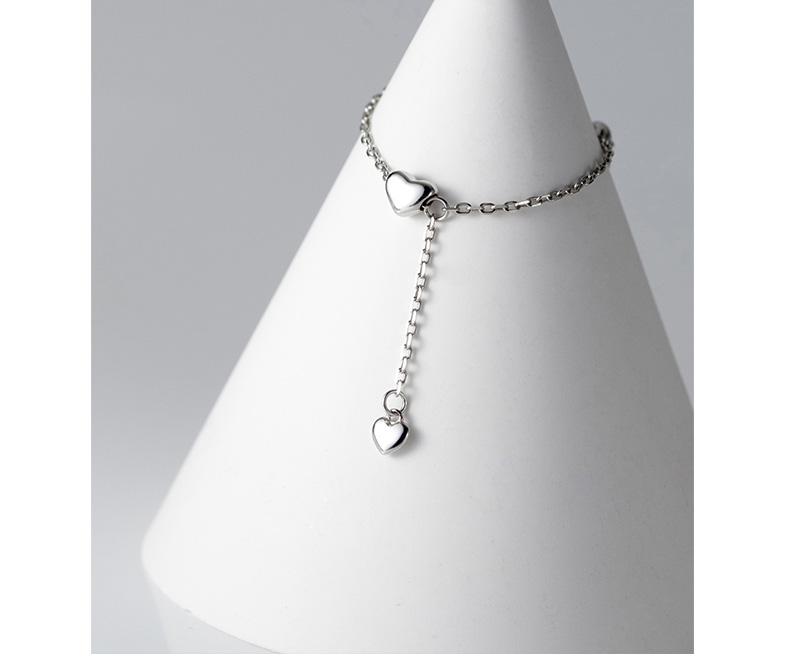 Bague en forme de cœur ajustable avec franges
