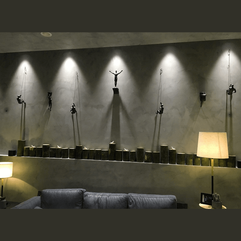 ElevéArt Luxe Ensemble de Décoration Murale | Homme Grimpant Créatif pour des Accents Intérieurs Uniques
