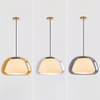 Lustre en Gelée Moderne – Abat-jour en Verre Blanc Élégant avec Longueur Suspendue Ajustable