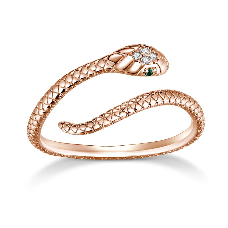 Bague en reptile en platine argenté