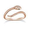 Bague en reptile en platine argenté