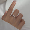 Bague en argent étroite avec zircon (ajustable)