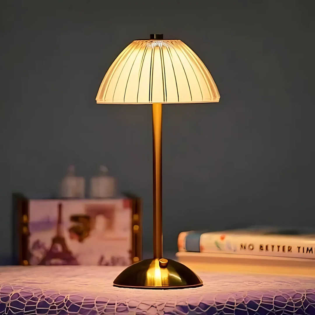 AuraLuxe Lampe de Table LED en Cristal | Lampe raffinée avec lumière scintillante pour une ambiance luxueuse