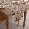 Chemin de Table Jacquard Vintage Floral & Oiseau