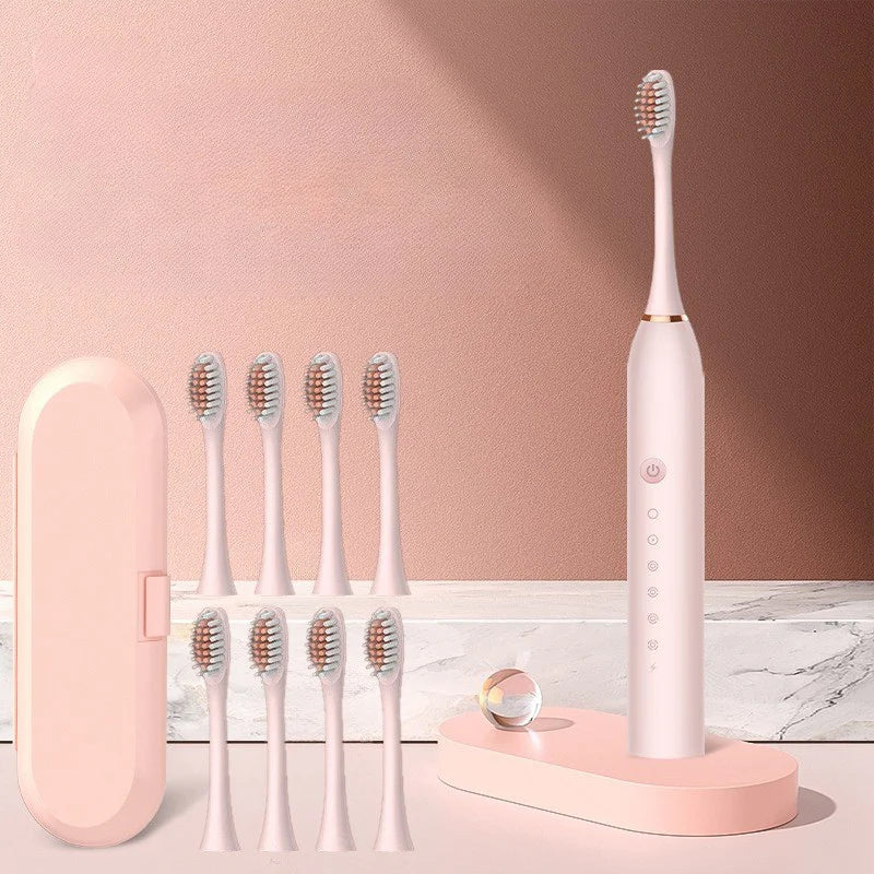 Brosse à dents sonique rechargeable | Silencieuse & Puissante | 8 Têtes de brosse | USB
