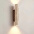 Applique Murale Cylindrique en Marbre Travertin Moderne Minimaliste LED 2 Lumières