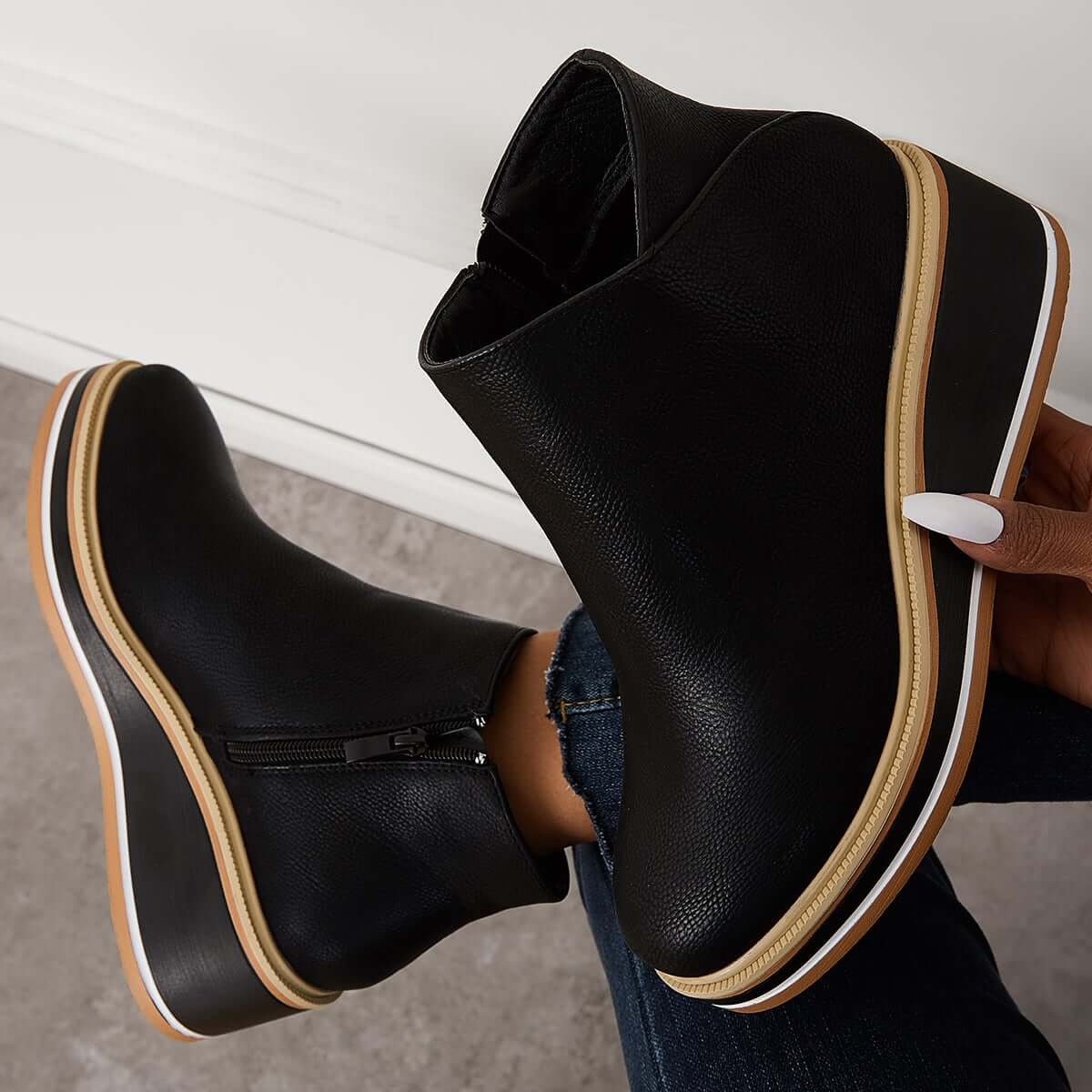 Bottines Tendances pour Femmes avec Fermeture Éclair et Talon - Alessia