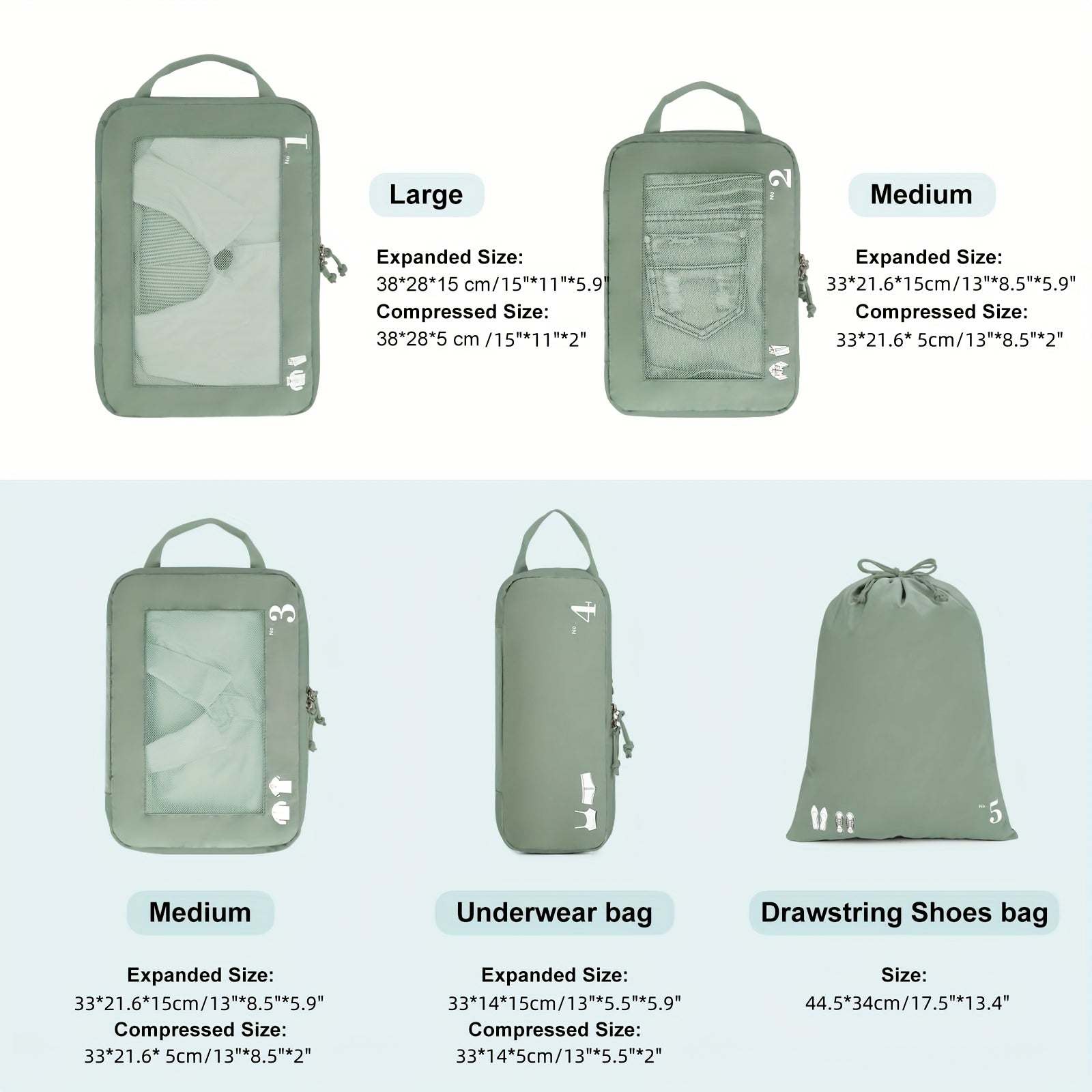 TravelSmart Ensemble d'Organisateurs de Voyage Compressibles – Solution de Bagages Efficace