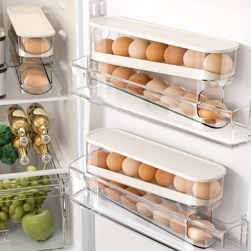 ÉléganceCulinaire Boîte de Rangement à Œufs Double Couche | Organisateur Transparent et Empilable pour Réfrigérateur, Économiseur d'Espace Pratique