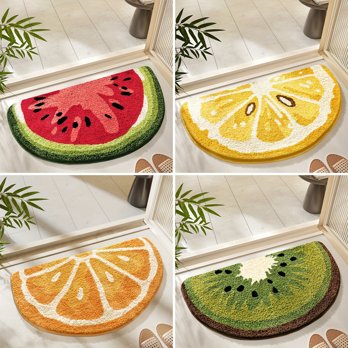 Tapis de Salle de Bain Inspiré par les Fruits – Doux et Absorbant