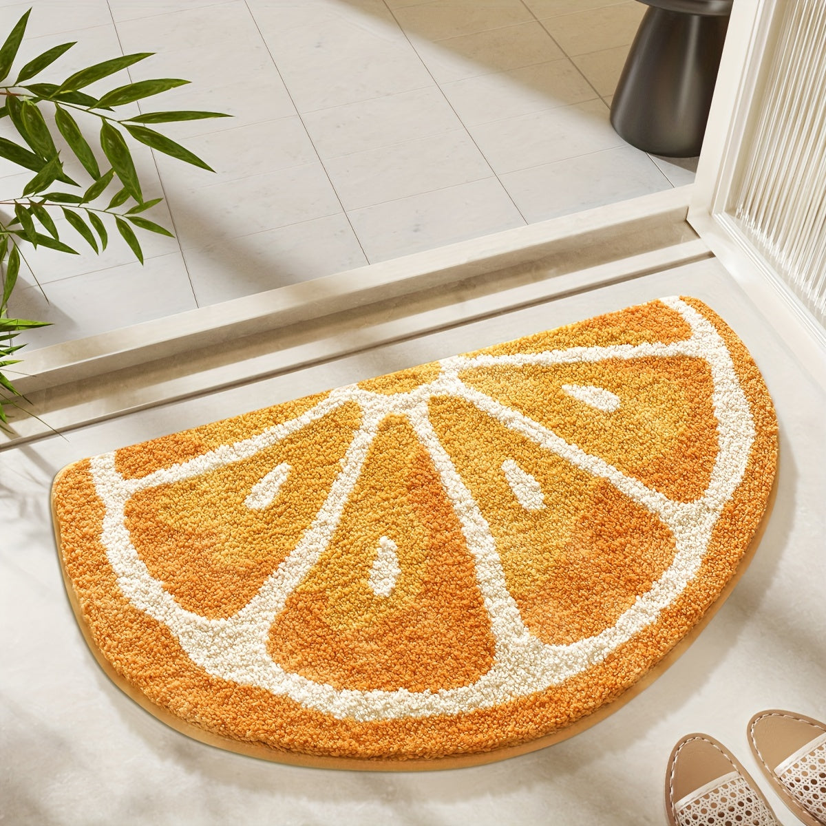 Tapis de Salle de Bain Inspiré par les Fruits – Doux et Absorbant