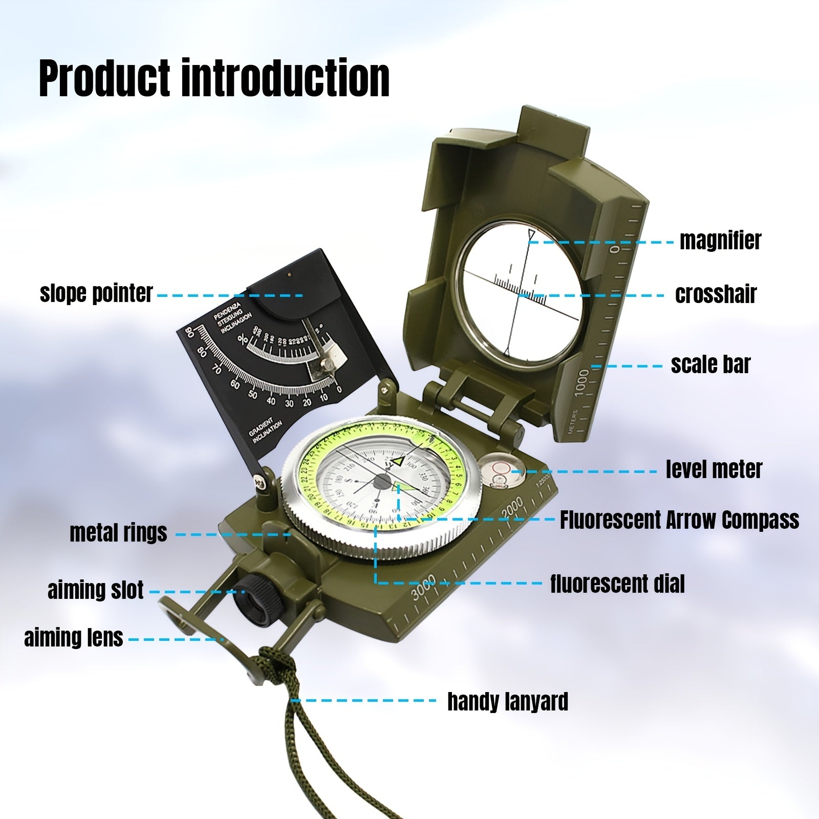 Boussole Militaire TrekGuard – Étanche et Éclairée pour une Navigation Précise