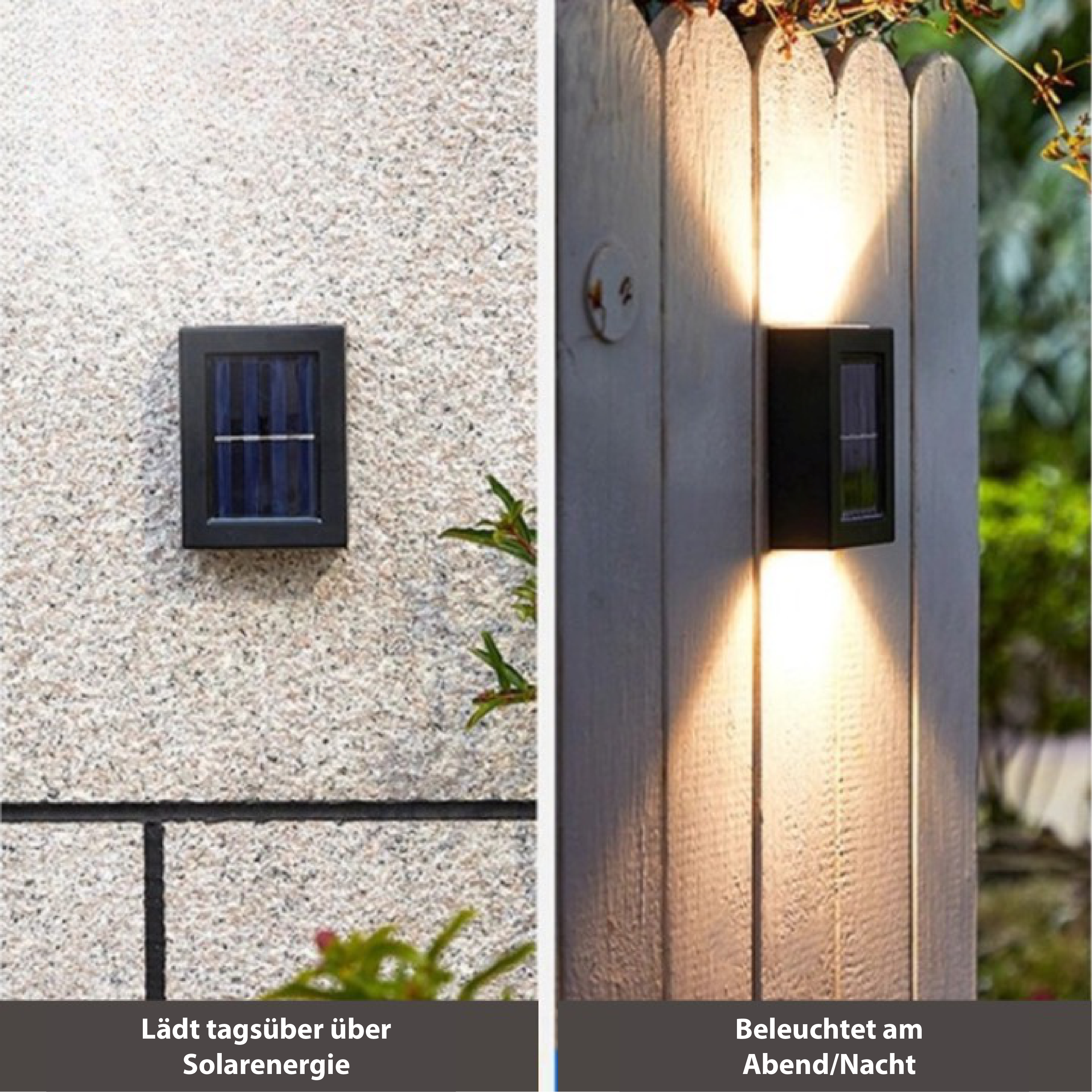 SolarGlow™ Lampes Murales Solaires LED – Sans Fil, Résistantes aux Intempéries & Ambiance Lumineuse pour Espaces Extérieurs
