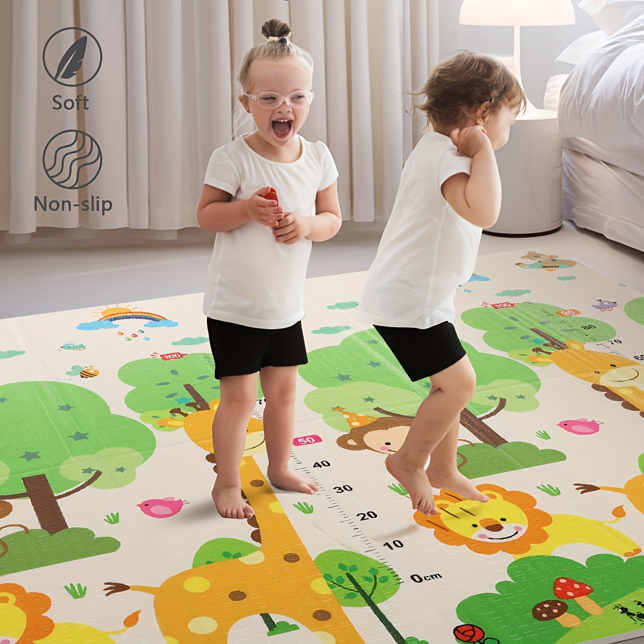 Tapis de Jeu Éducatif – Apprends et Grandis avec les Animaux et la Nature