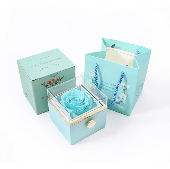 Boîte de Fleurs d'Amor – Rose Éternelle avec Gravure pour la Saint-Valentin