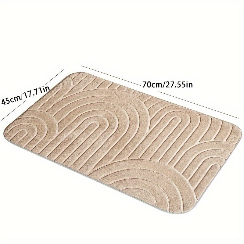 Tapis de bain antidérapant géométrique – Confortable et élégant pour votre salle de bain
