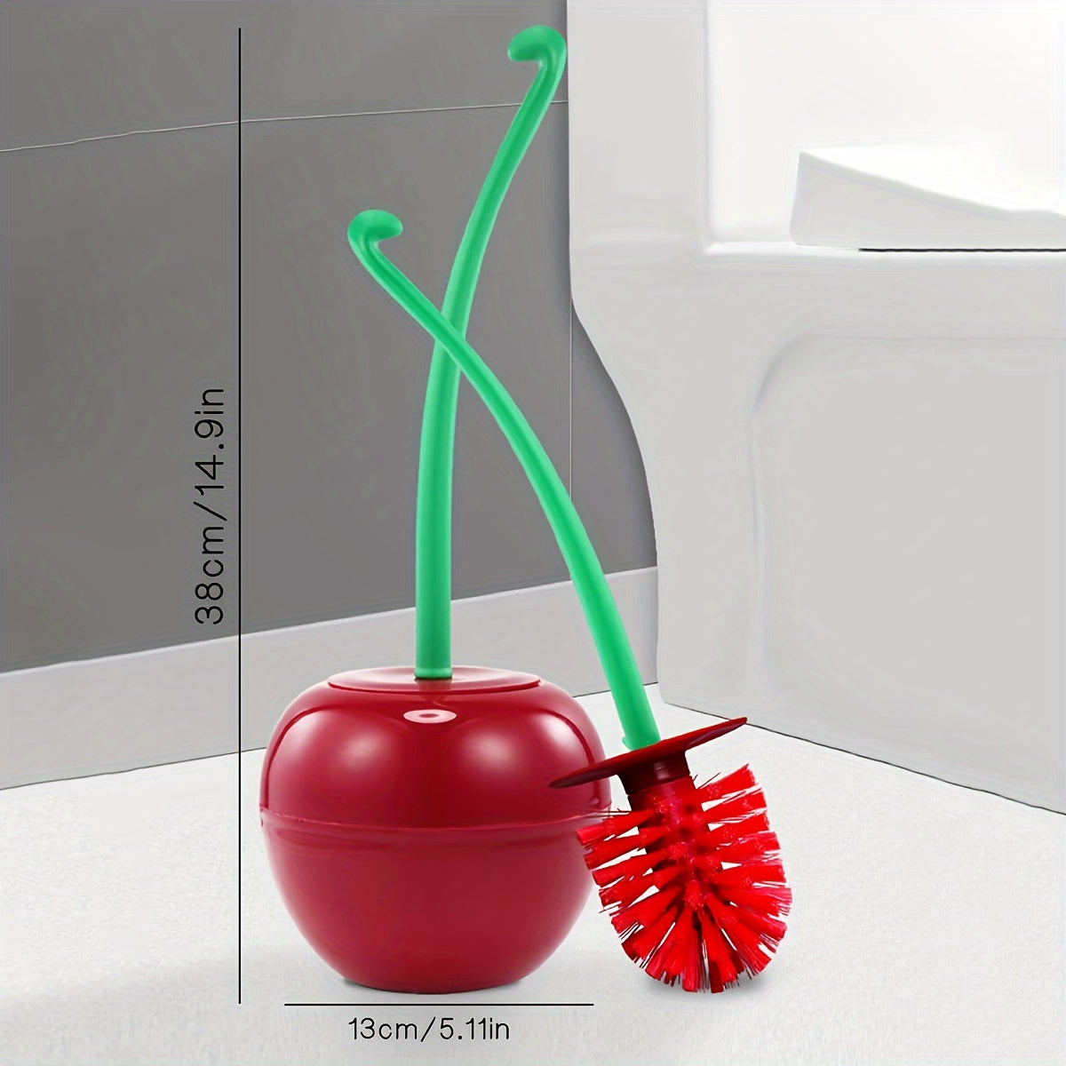 Brosse de Toilette en Forme de Cerise - Pour un Nettoyage de Salle de Bain Élégant