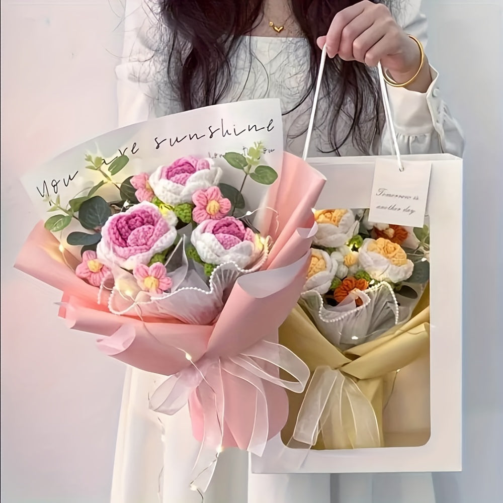 Bouquet de Fleurs au Crochet Fait Main – Le Cadeau Parfait pour la Fête des Mères