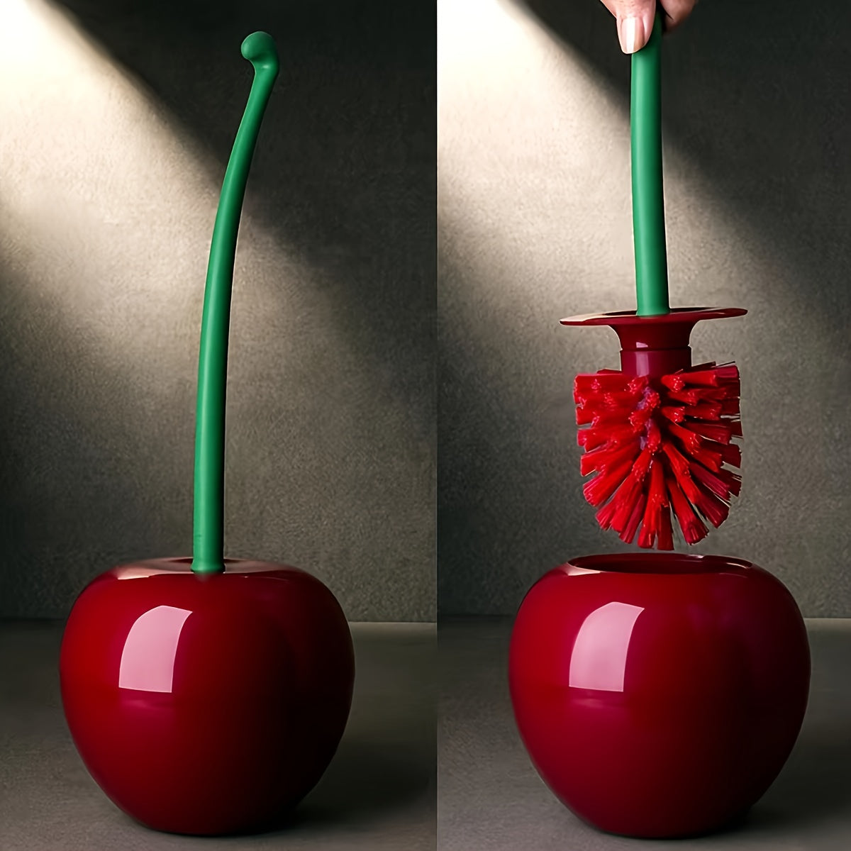 Brosse de Toilette en Forme de Cerise - Pour un Nettoyage de Salle de Bain Élégant