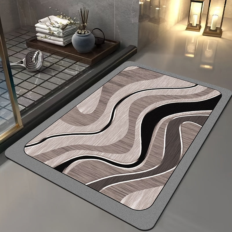 Tapis de Bain Géométrique Luxe - Pour Salles de Bains Élégantes