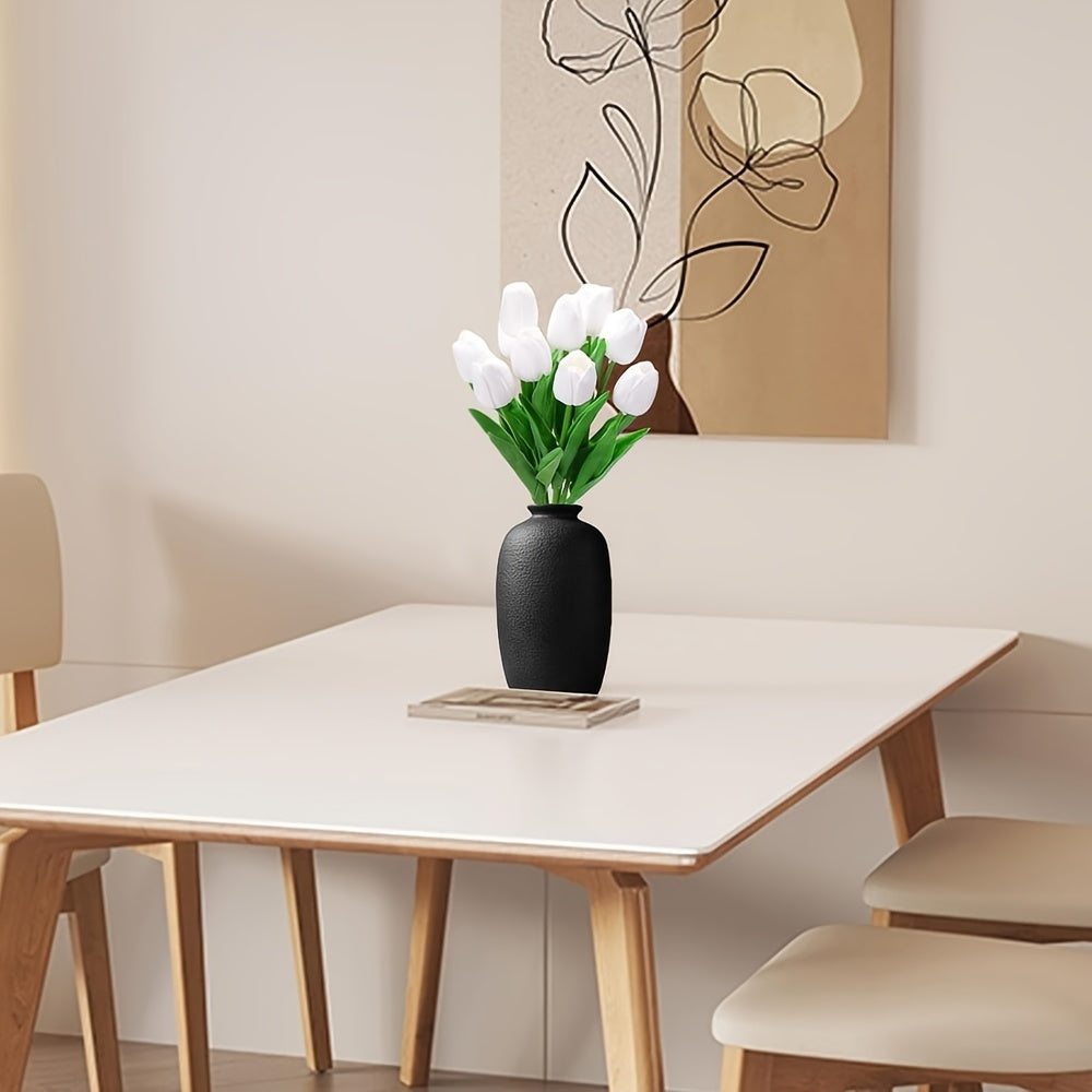 Ensemble de 10 Tulipes Blanches Artificielles – Parfait pour les Mariages, la Photographie et la Décoration Intérieure