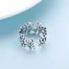 Bague en argent ajustable avec motif floral