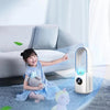 202Portable Airco - Climatisation Portable Silencieuse - Alimentée par USB - 6 Vitesses - Pour la Maison, le Bureau & les Voyages - Blanc/Bleu