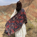 Poncho Châle Élégance Paisley Hiver