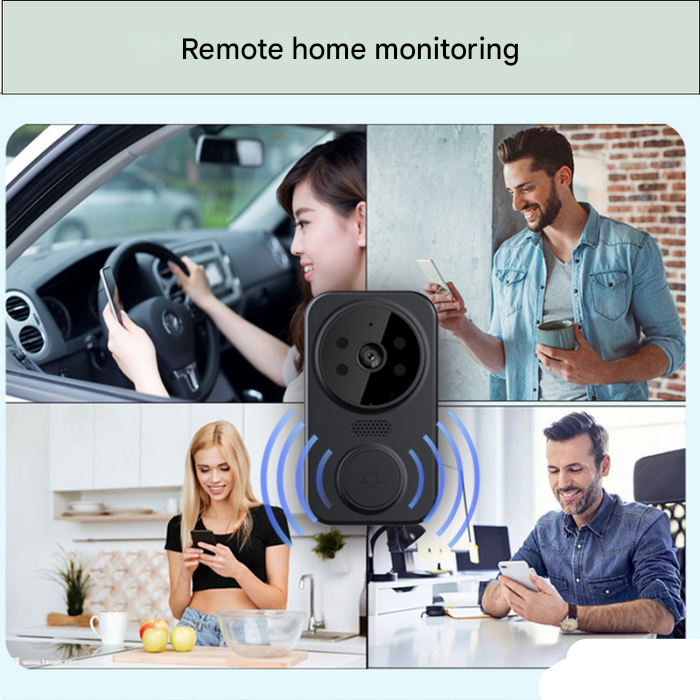 Sonnette Wi-Fi intelligente noire avec caméra – Noctiq