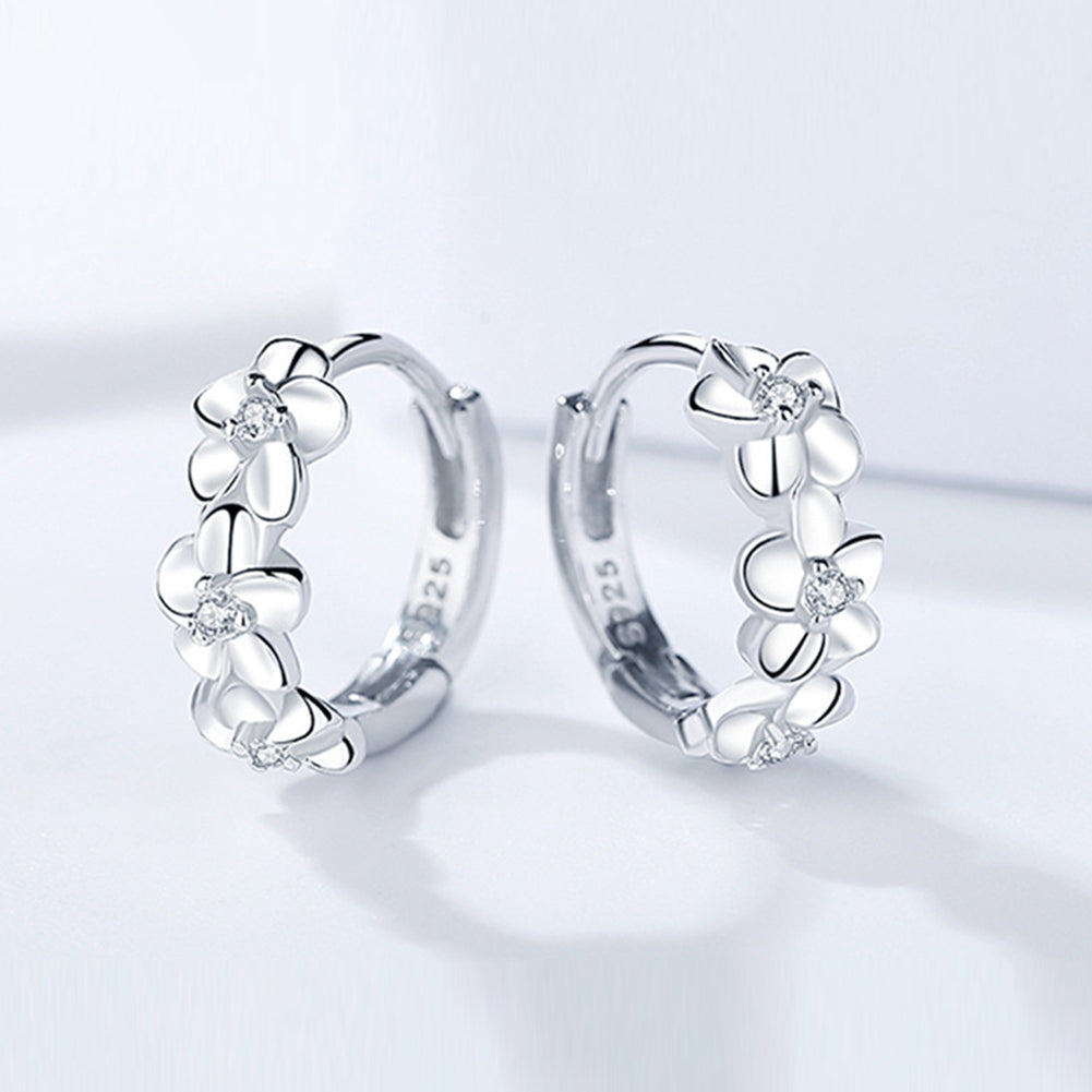 Boucles d'oreilles en argent avec fleurs