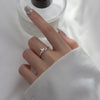 Bague en argent étroite avec zircon (ajustable)