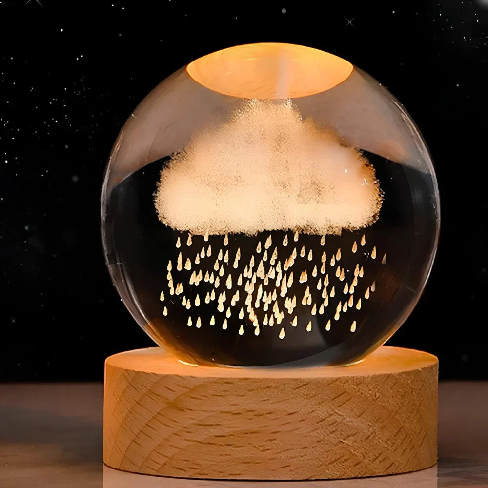 Boule en cristal gravée en 3D - Celestia