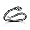 Bague en reptile en platine argenté