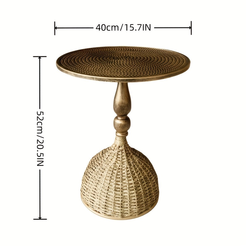 Table basse en herbe aquatique faite à la main – Look bronze antique