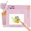Tapis de Peinture en Silicone avec Palette et Support de Pinceaux – Durable et Flexible