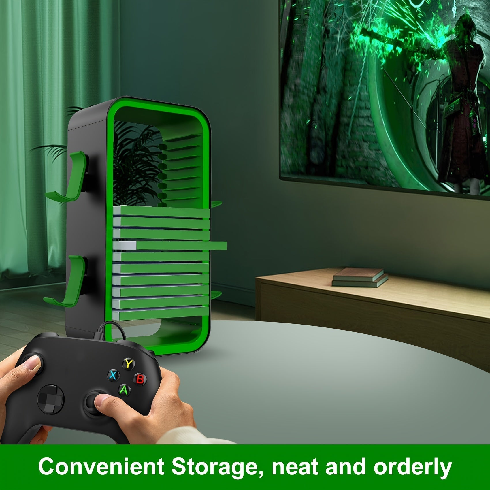 Support de rangement universel pour disques de jeu et support d'affichage de manette – Pour PS5, PS4, Switch et Xbox