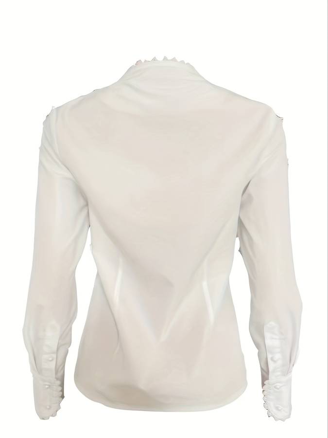 Blouse Chic Blanche pour Femmes avec Boutons Dorés – Isalie