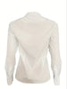 Blouse Chic Blanche pour Femmes avec Boutons Dorés – Isalie