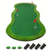 Tapis de Putting Grande Golf 152×305 cm | Tapis de Golf Intérieur/Extérieur | 3 Trous avec Drapeaux & Coupes pour Entraînement