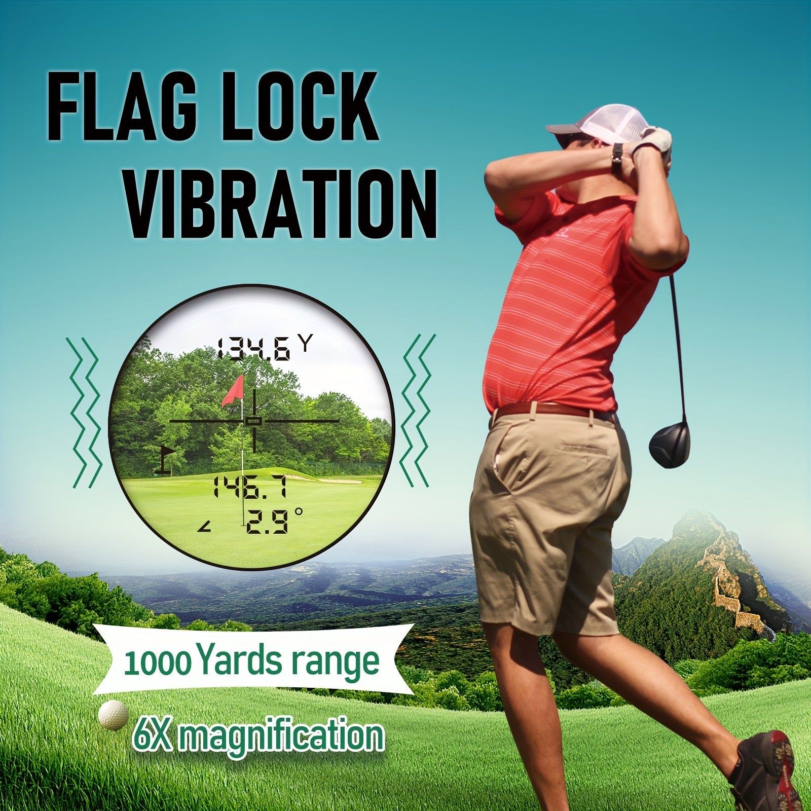 Télémètre de Golf Avancé - Mesures Précises avec Compensation de Pente et Retour de Vibration
