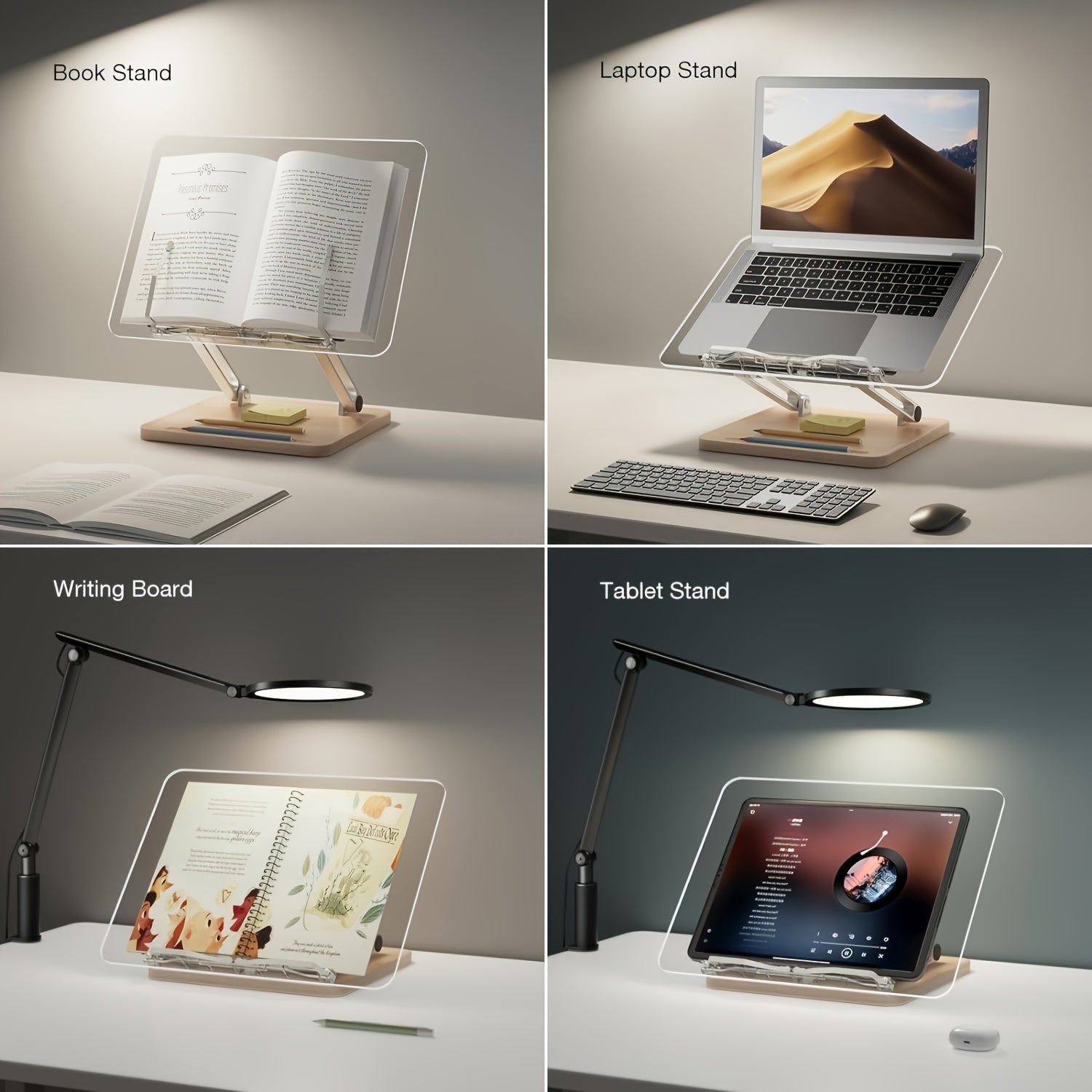 Support de lecture en acrylique ergonomique – Réglable et élégant